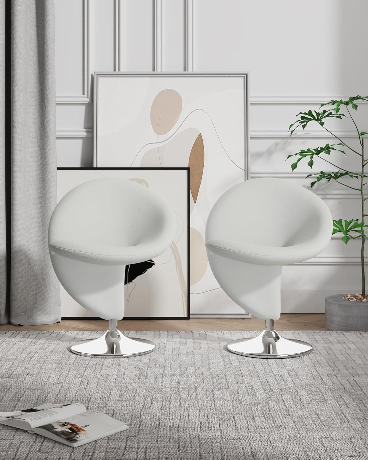 Curl Upholstered Swivel Accent Chair