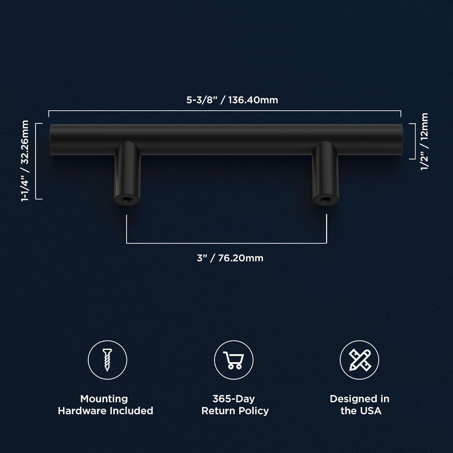 Heritage Designs 3.75 Inch (96mm) Center to Center Multipack Bar/Handle Pull for Cabinets or Drawers