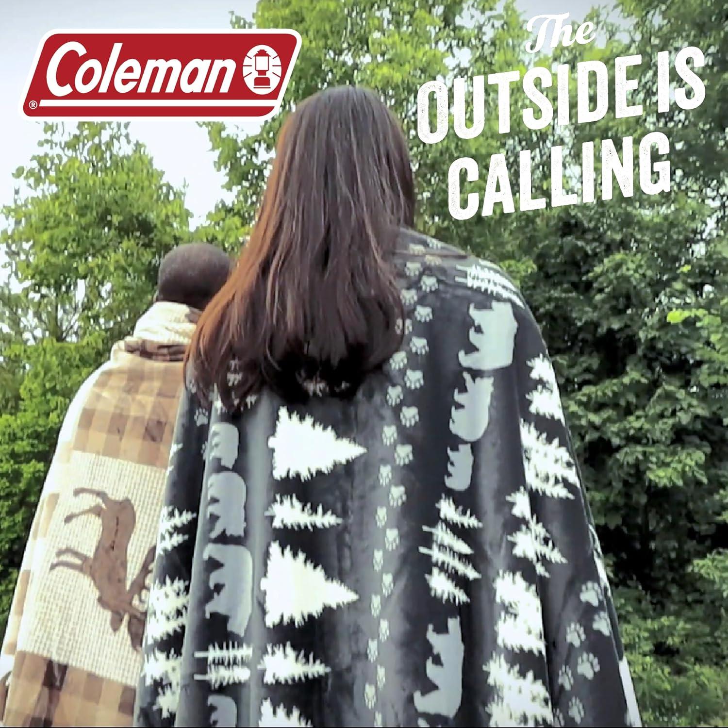 Cathay Home Coleman Oversize Diamond Quilted Teddy Sherpa Fleece Throw Blanket/Bedspread - Home, Sofa, Couch, Outdoor, Travel, Stadium, Sports, Camping, Hiking - Charcoal Brown, Full/Queen (90"x90")