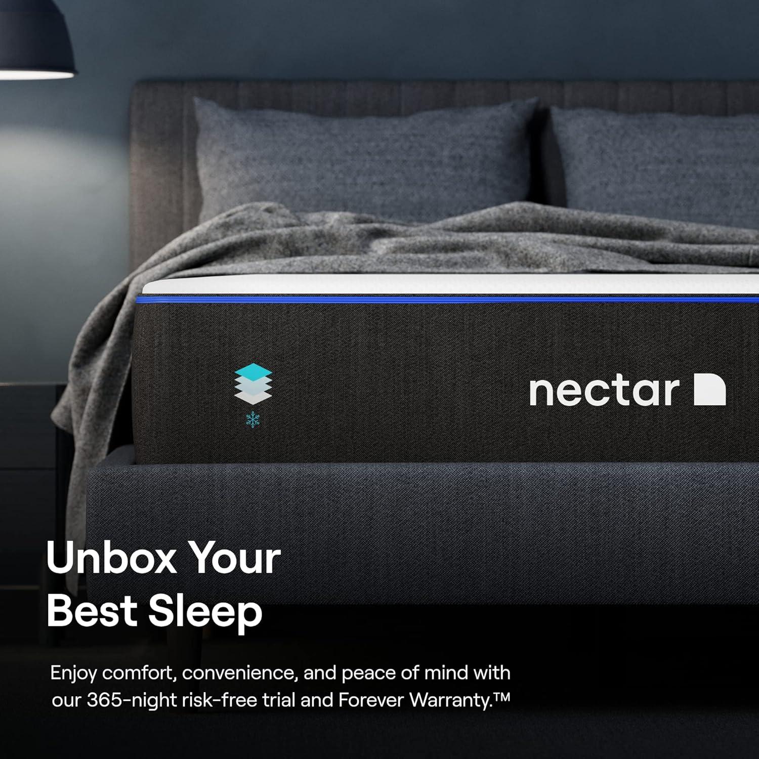 Nectar Queen Mattress - 365 Night Home Trial - Gel Memory Foam Mattress - CertiPUR-US Certified Foams - Forever Warranty