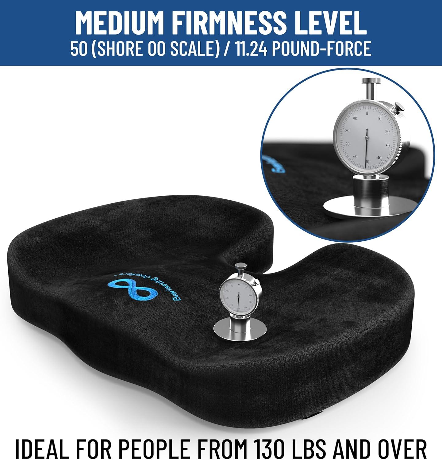 Doctor Recommended Memory Foam Seat Cushion For Office Chairs - HSA FSA Eligible Coccyx Pain Relief Cushion, Sciatica And Back Support, Office Chair Cushion And Car Seat Cushion