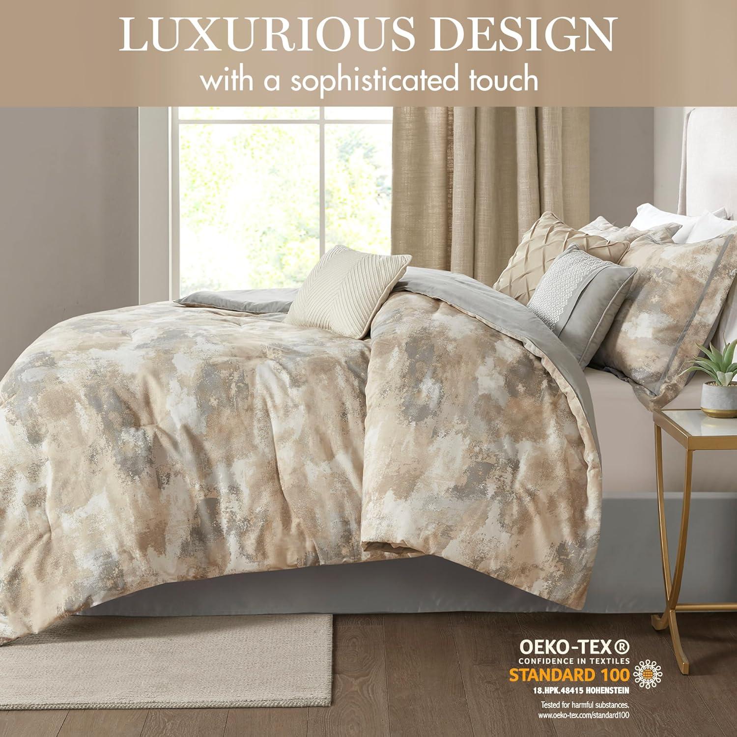 Madison Park Beacon 7 Piece Textured Cotton Blend Comforter Set (Set of 7)