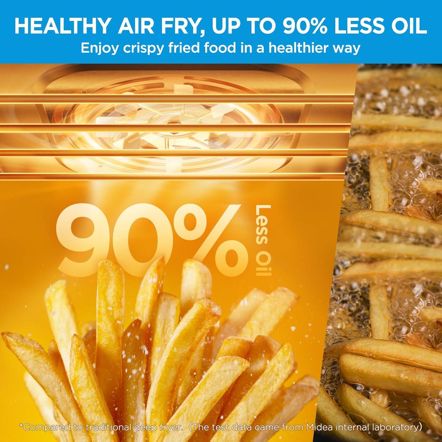 Midea Flexify 26.4 QT French Door Toaster Oven Air Fryer Combo, Stainless Steel