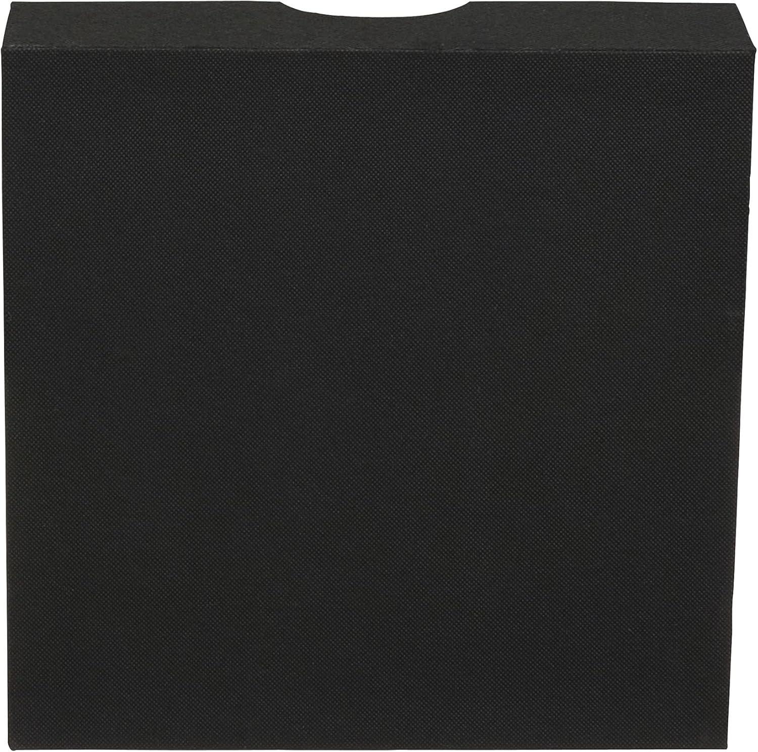 Household Essentials 9-Compartment Drawer Organizers, Pack of 2, Sturdy Chipboard With Soft Polyester Cover, Convenient and Stylish Storage Solution, 3” H x 12” W x 12” D, Black Linen