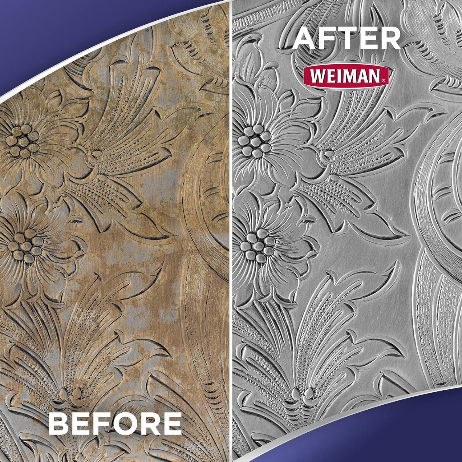 Weiman Silver Cleaner and Polish - 8 Ounce with Polishing Cloth - Ammonia Free - Polish Silver Jewelry Sterling Silver Antique Silver Gold Brass Copper and Aluminum