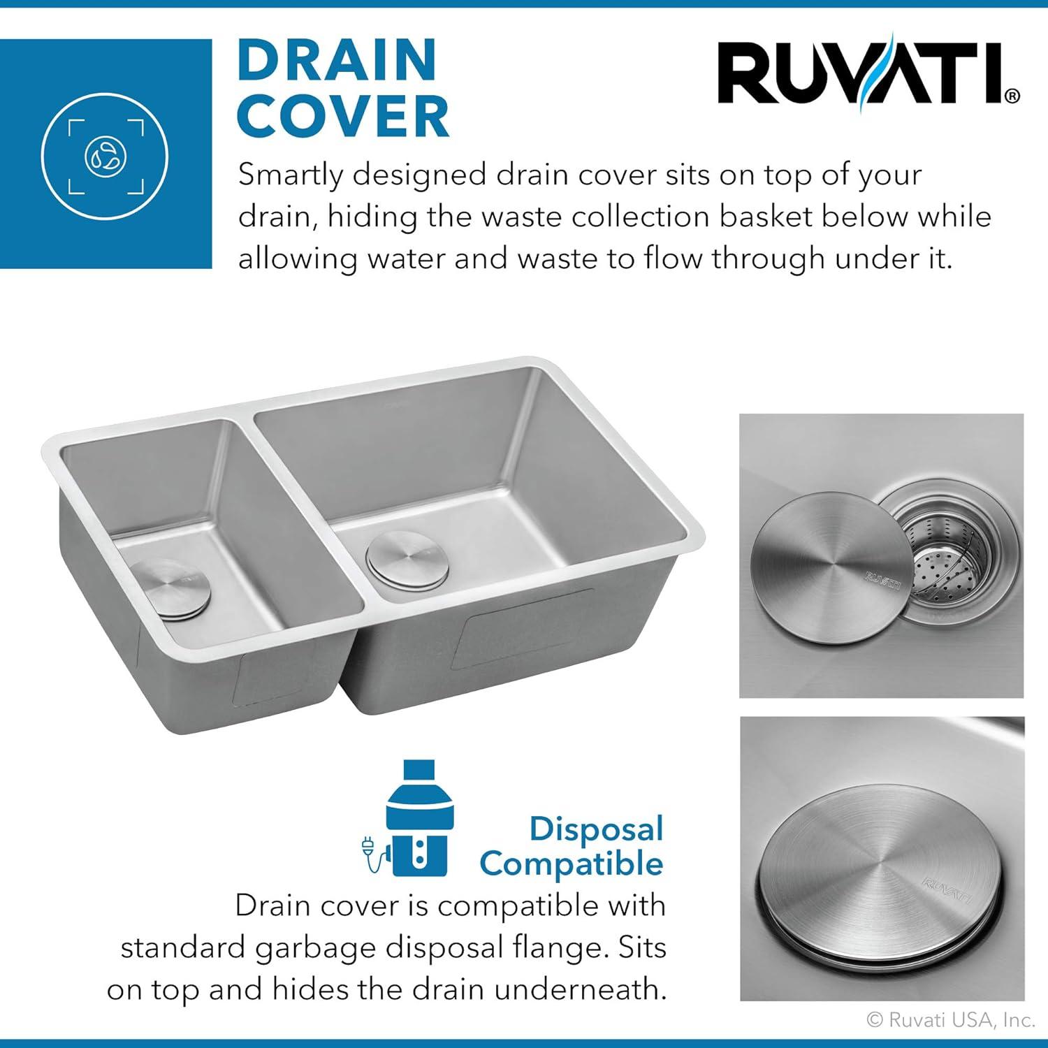 Ruvati 32-inch Undermount Kitchen Sink Double Bowl 16 Gauge Stainless Steel