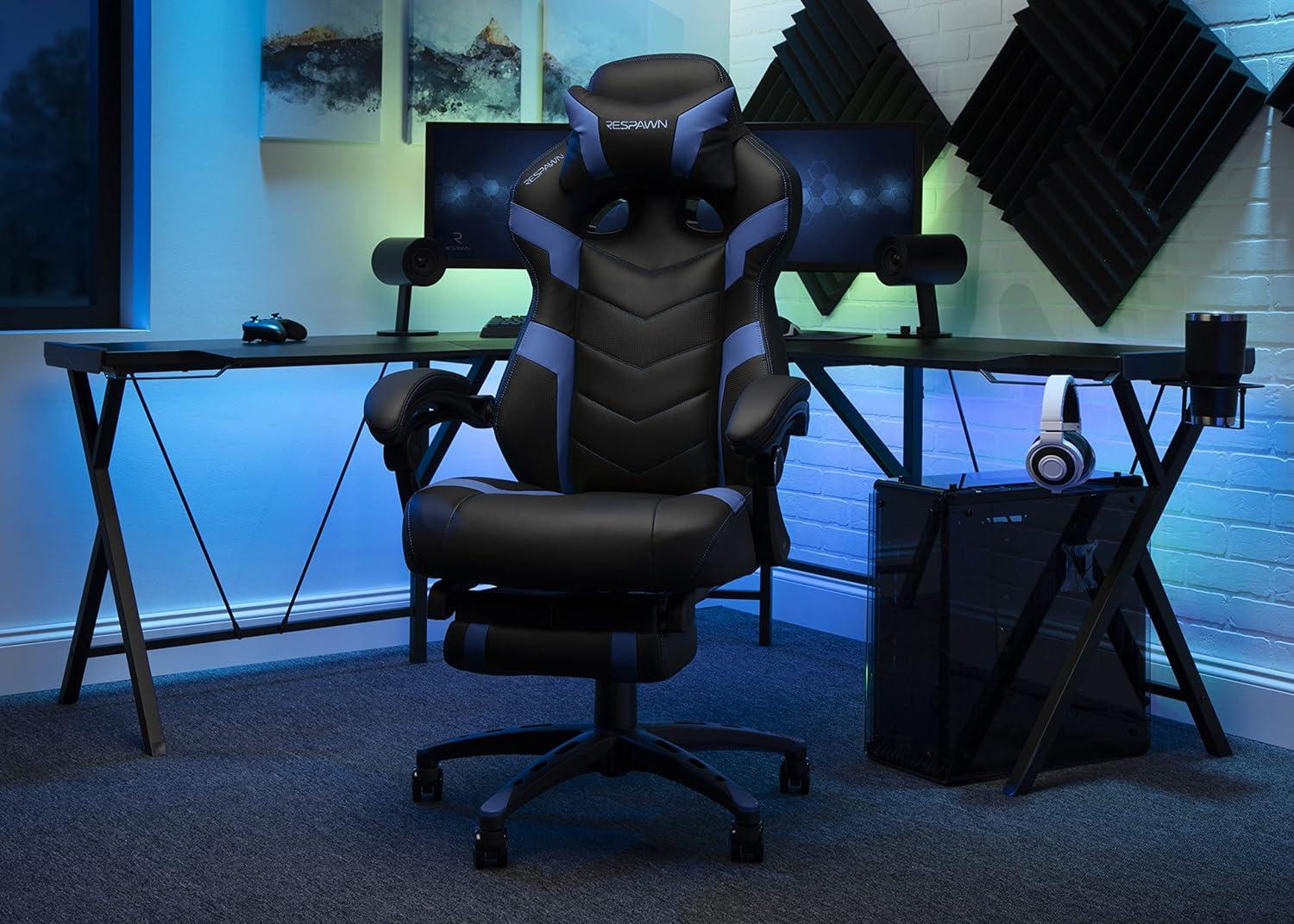 Respawn RESPAWN 110 Pro Gaming Chair - Gaming Chair with Footrest, Reclining Gaming Chair, Video Gaming Computer Desk Chair, Adjustable Desk Chair, Gaming Chairs For Adults With Headrest Pillow