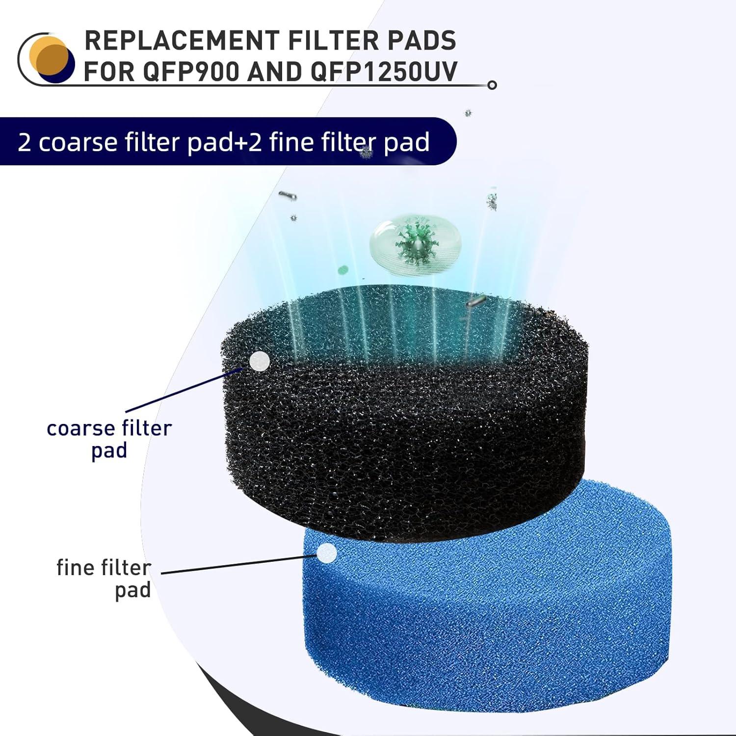 2 PCS Pond Filter Pads compatible with 871980012549 032264 Aquanique-Replacement Filter Pads for Qfp900 and Qfp1250Uv