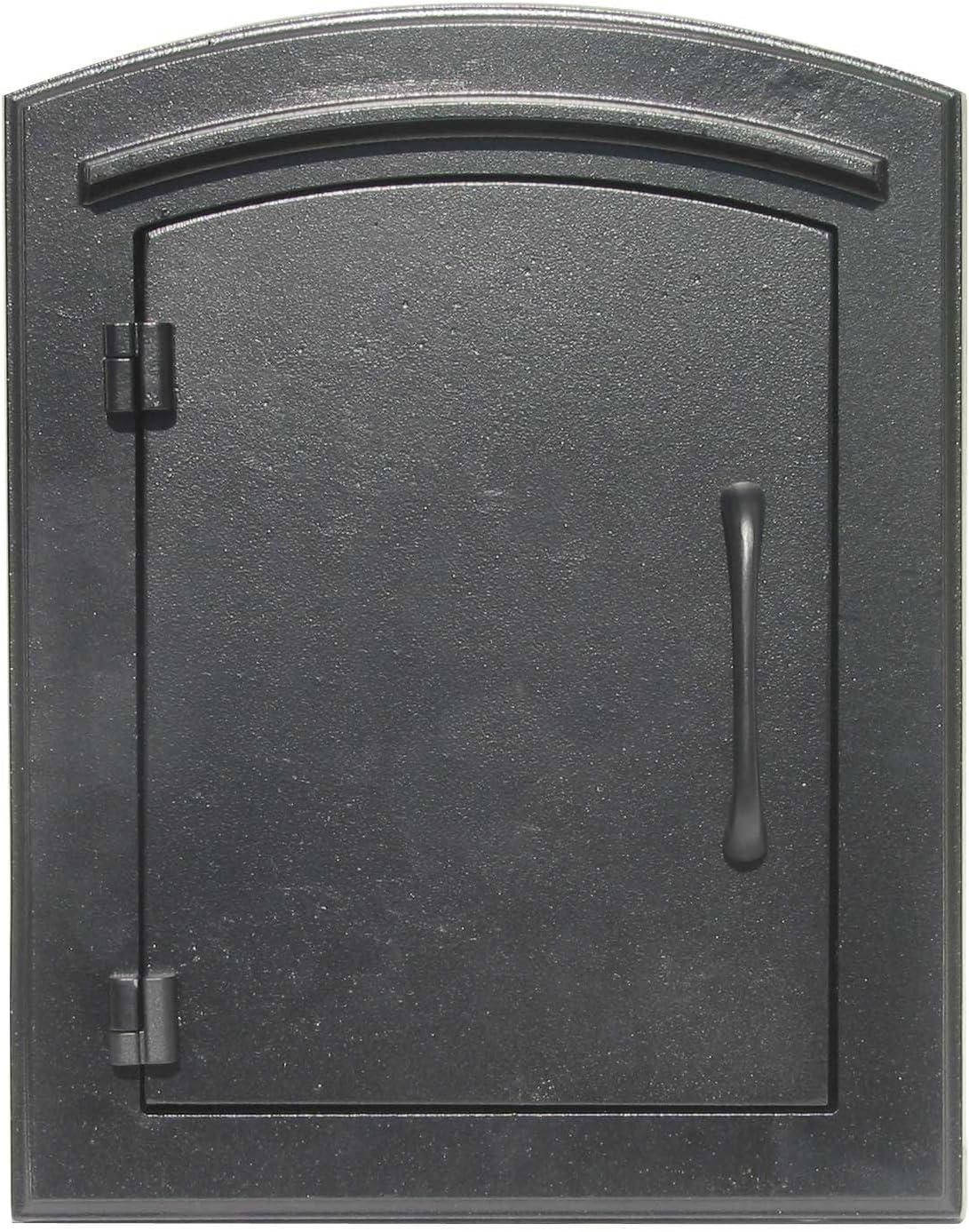 Black Aluminum Column Mount Mailbox with Plain Door