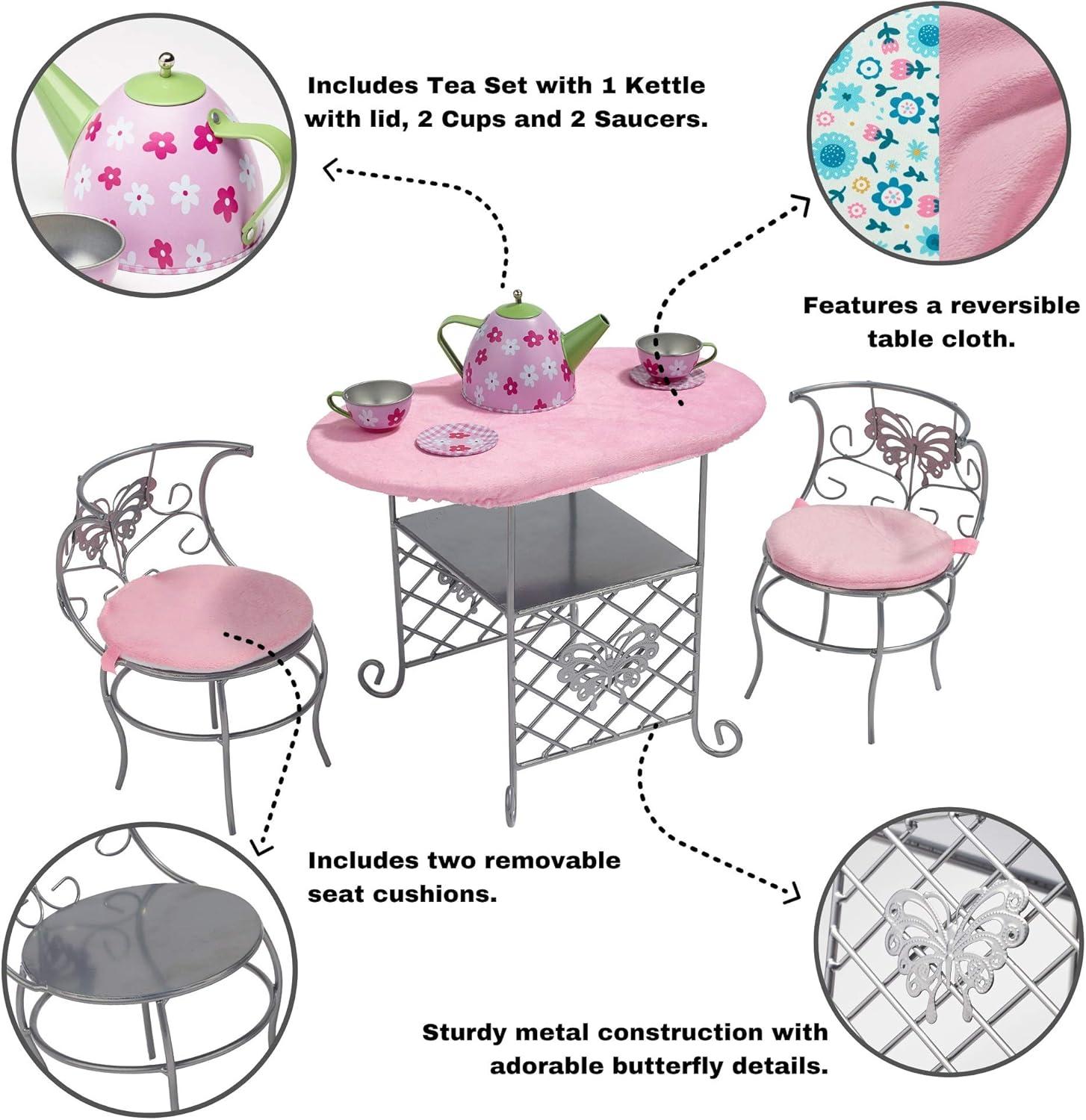 Badger Basket Tea Time Doll Table and Chair Set with Accessories