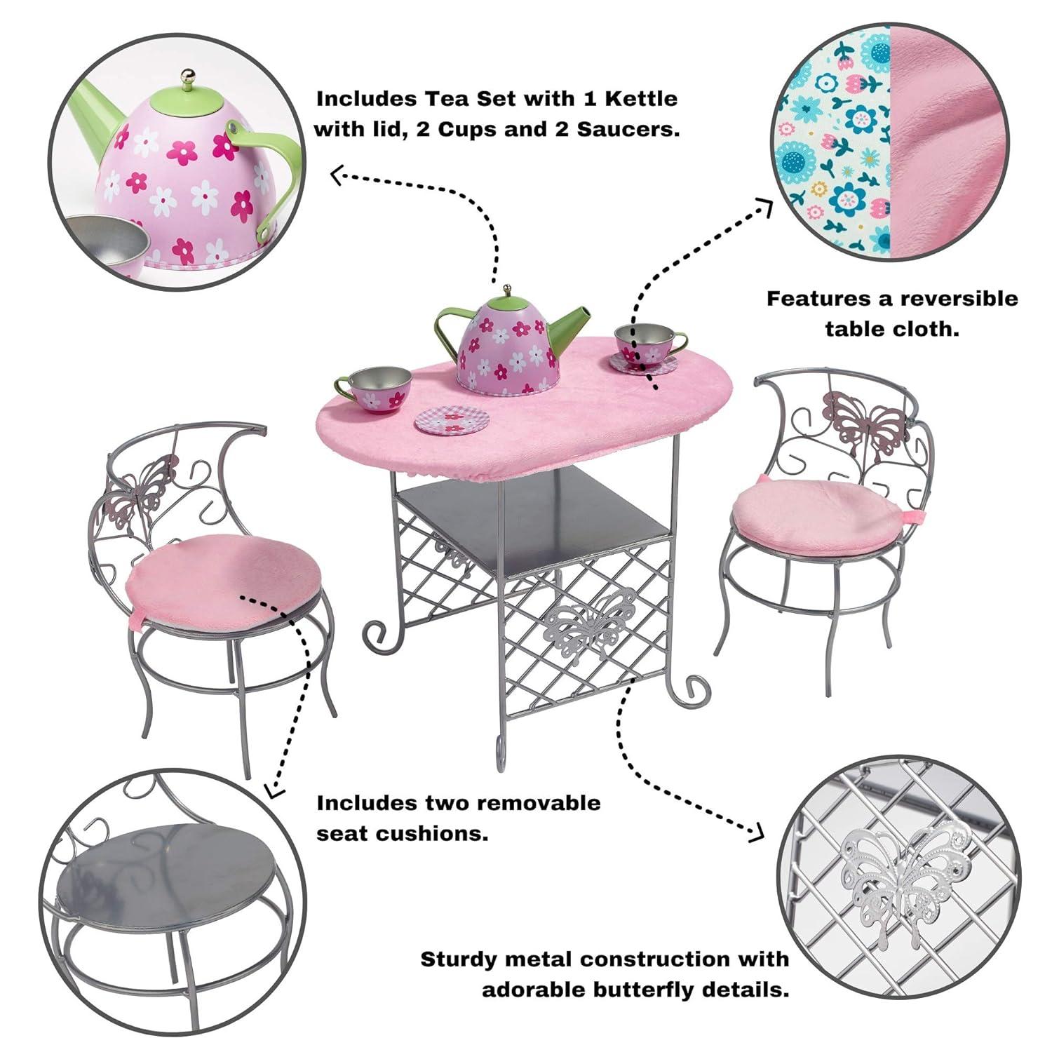 Badger Basket Tea Time Doll Table and Chair Set with Accessories