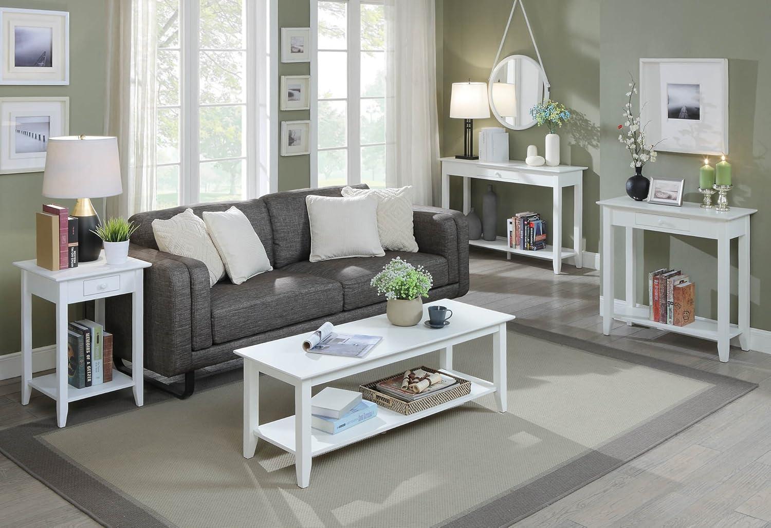 American Heritage Console Table with Drawer, White