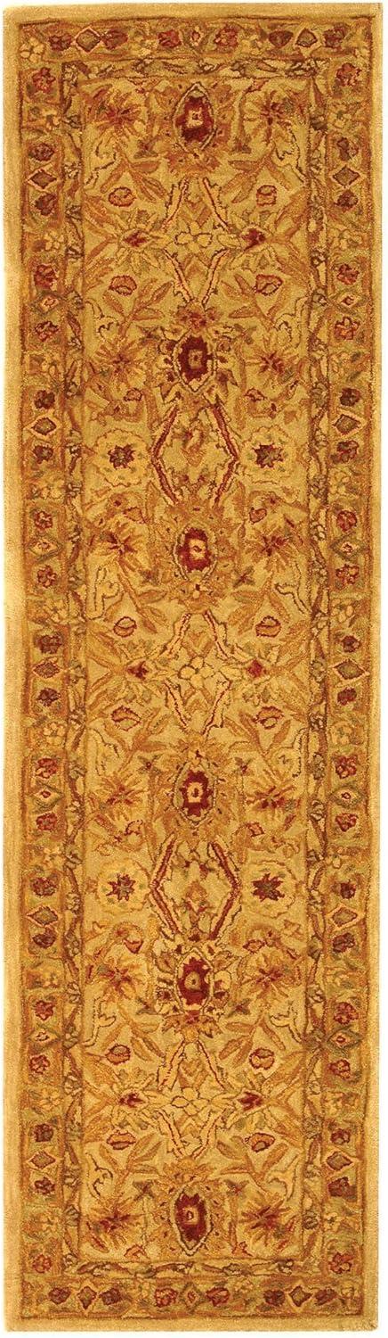 SAFAVIEH Anatolia Trinity Traditional Wool Area Rug, Ivory/Sage, 9' x 12'