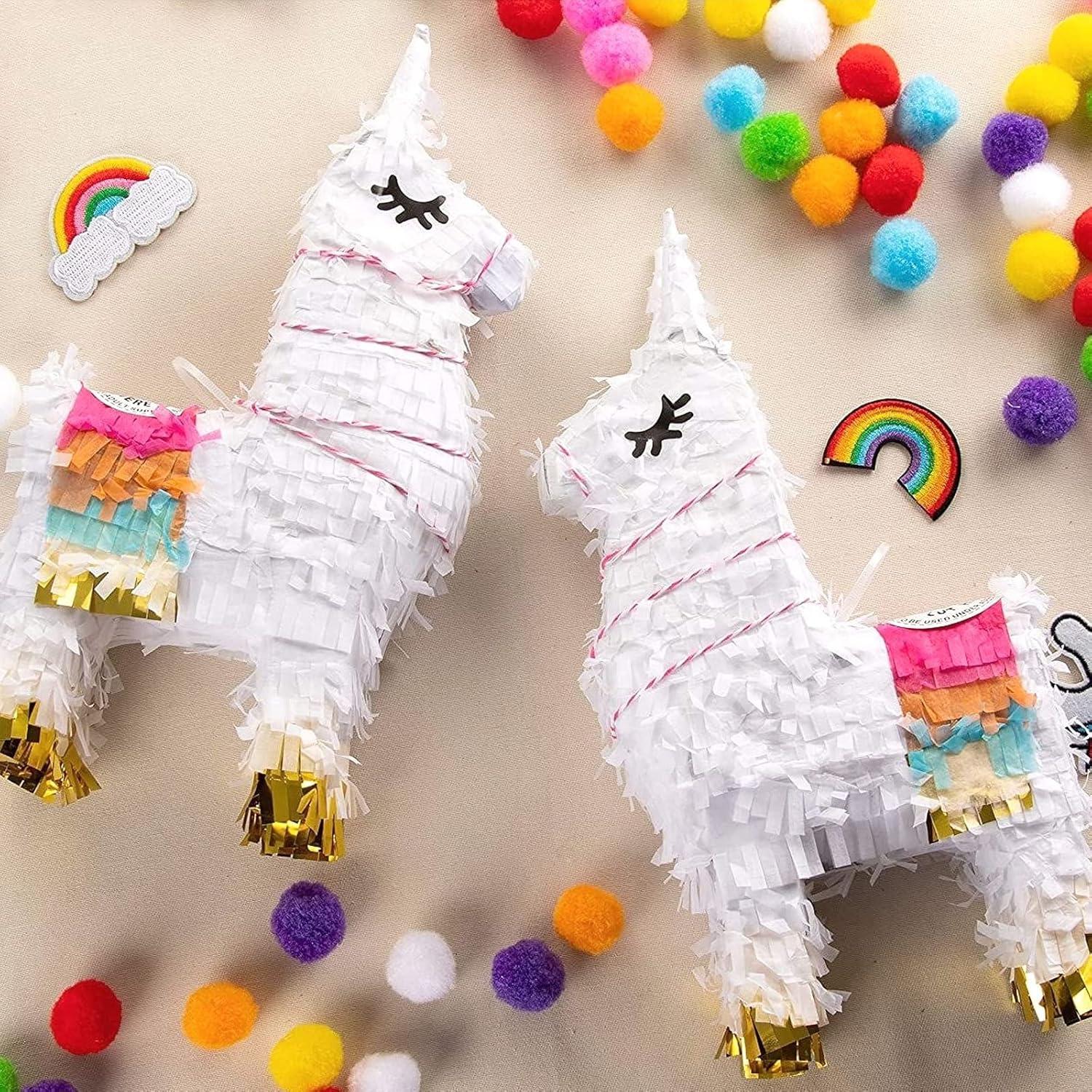 Juvale 3 Pack of Mini Llama Pinatas for Birthday Celebration, Fiesta Decorations, Animal-Themed Party Supplies, 4.9 x 2.1 x 10.2 In