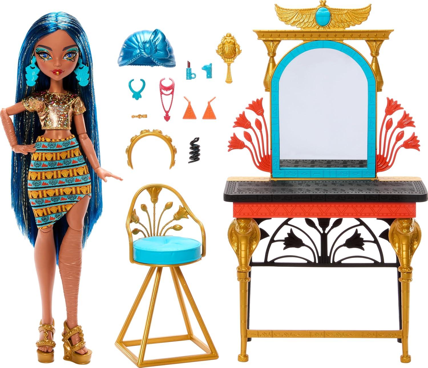 Mattel - Mattel - Monster High Cleo De Nile Self-Scare Day Doll and Playset
