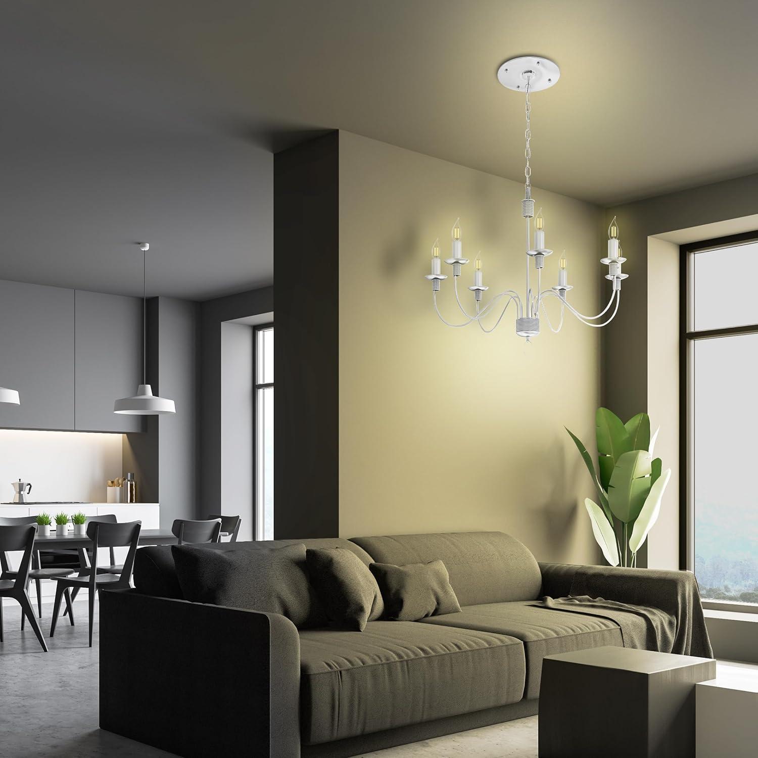 60 W Equivalent Soft White CA10 Dimmable Enhance Decorative Candelabra LED Light Bulb (6-Pack)