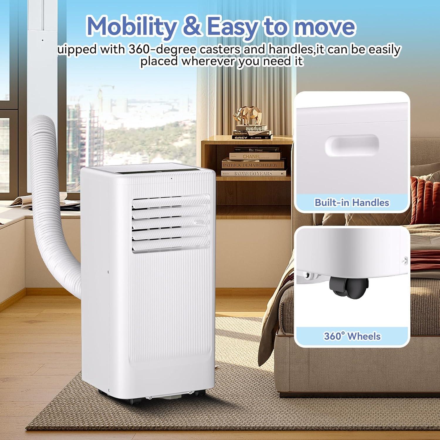 10000 BTU Portable Air Conditioners, 3-In-1 Standing Portable AC Unit With Remote Control, 24 Hour Timer