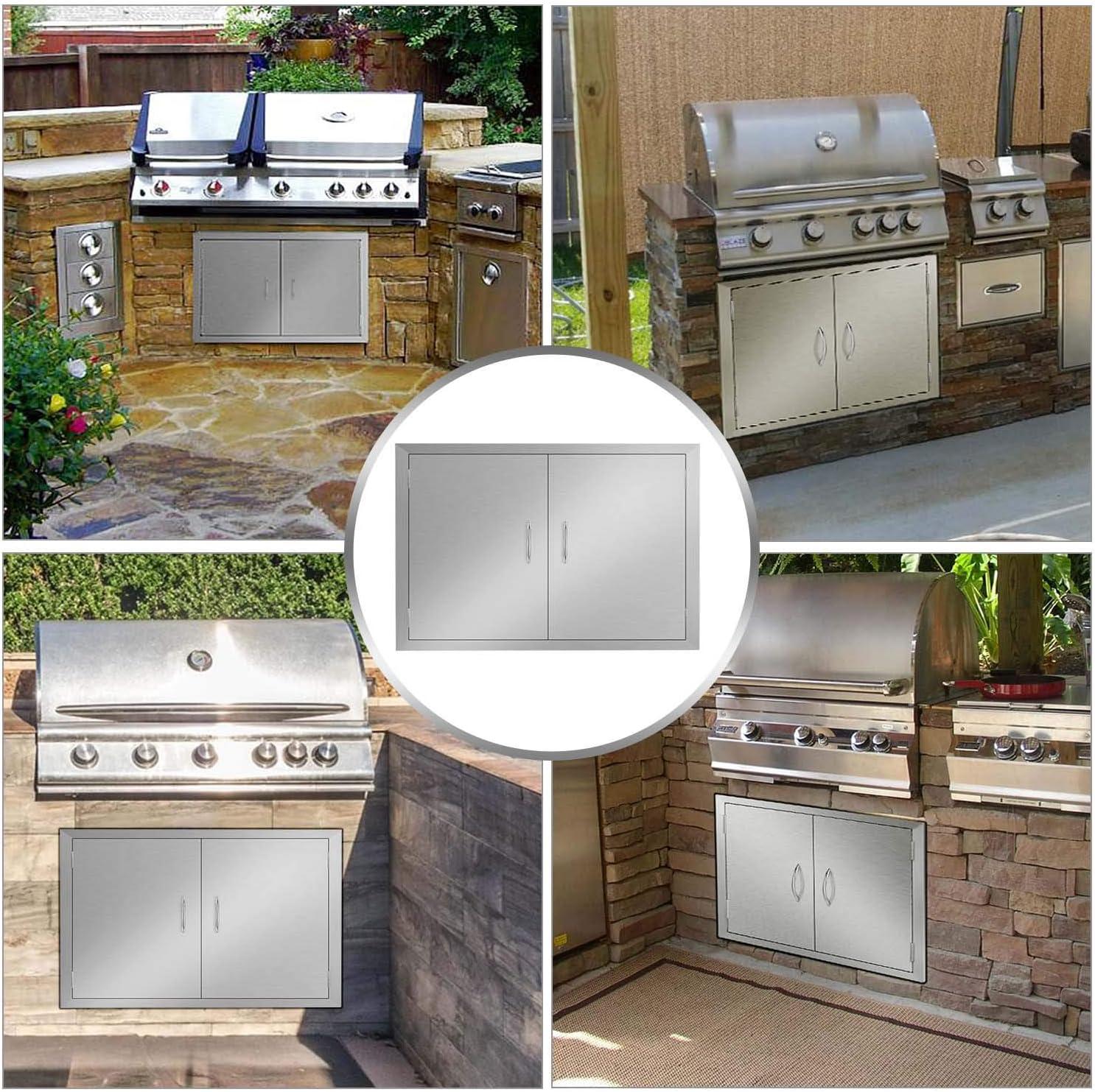 Stainless Steel Double Door Outdoor Kitchen Access Panel