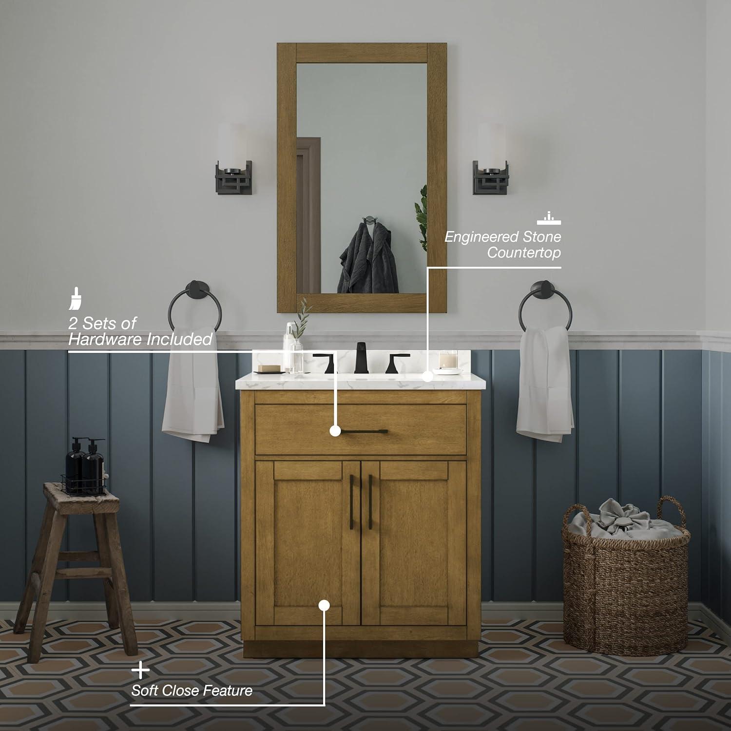 OVE Decors Athea 72 in. W Bath Vanity with Premium Countertop and Power Bar