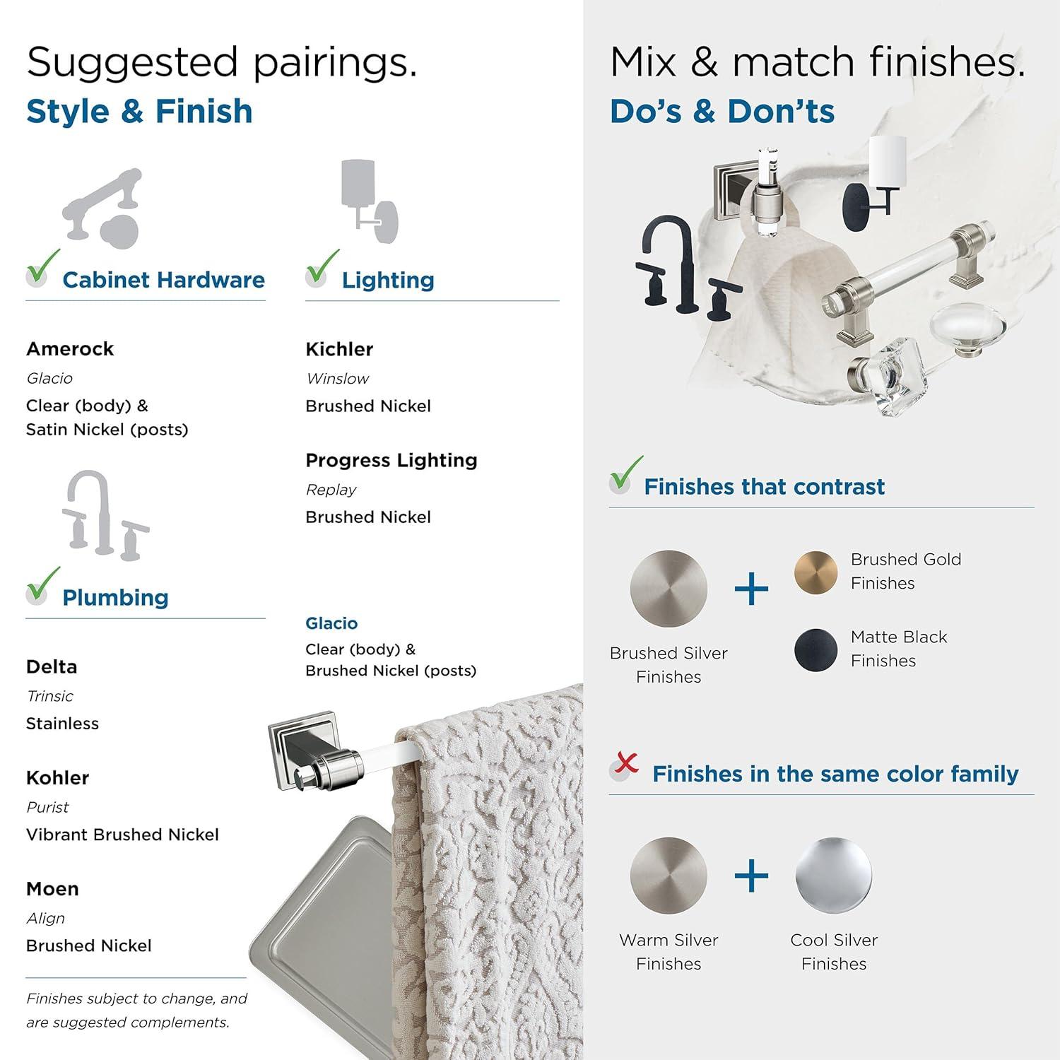 Amerock Glacio 26.25" Wall Mounted Towel Bar BH36064CG10