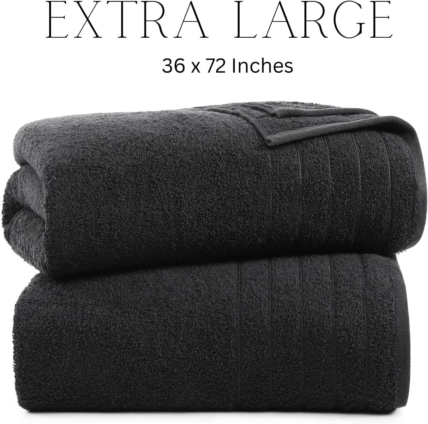 Casa Platino Bath Sheet 2 Pack - Large Bath Towels, Soft Cotton Bath Sheets, Quick Dry & Oversized, 36"x72", Ideal for Spa Days at Home - Ultimate Grey