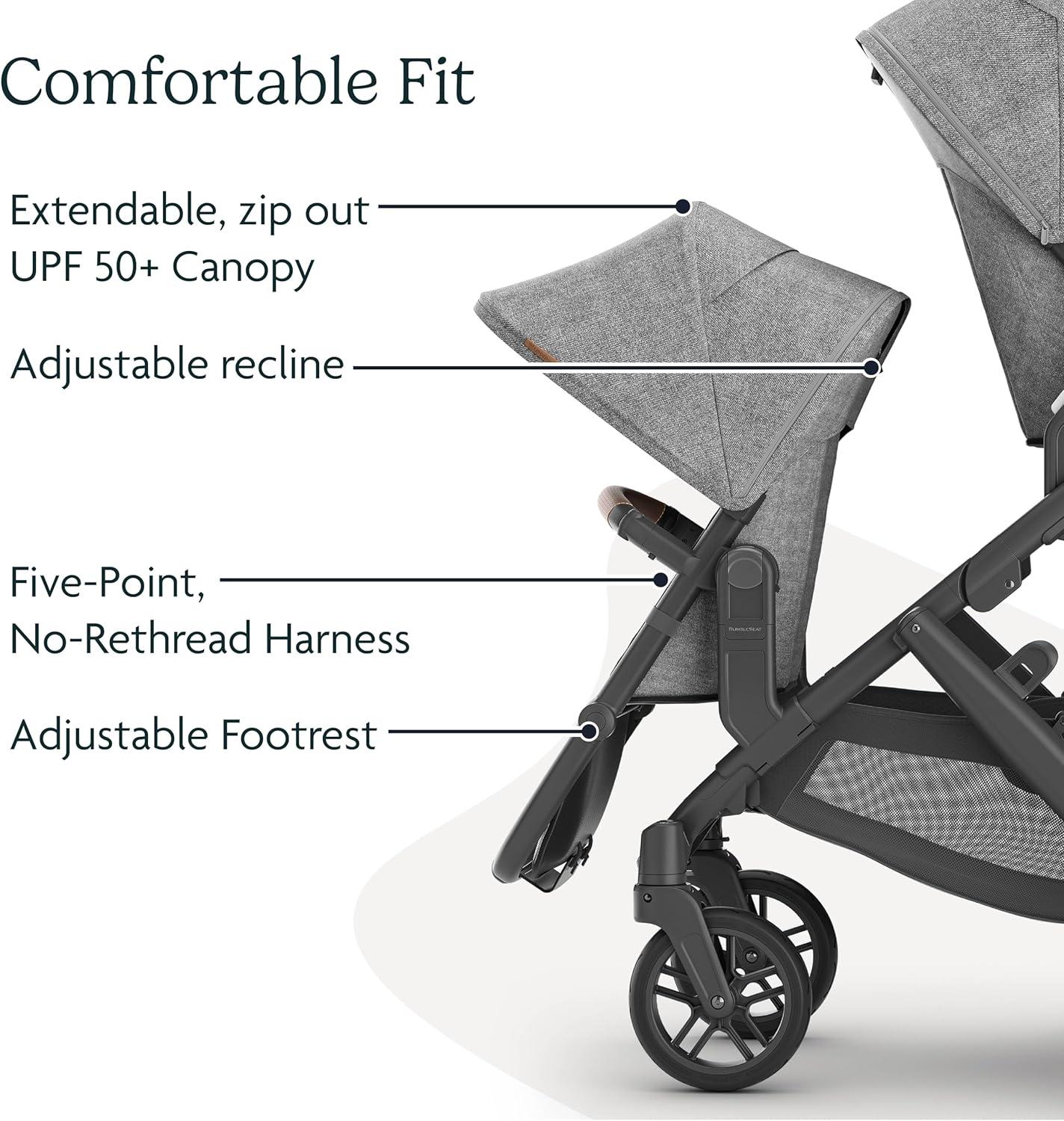 Green Mélange Adjustable RumbleSeat with Canopy