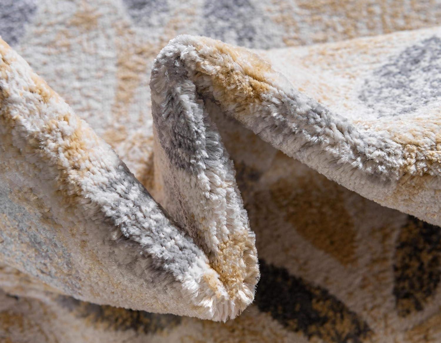 Rugs.com Charleston Collection Rug – 4' x 6' Yellow Low-Pile Rug Perfect For Living Rooms, Large Dining Rooms, Open Floorplans