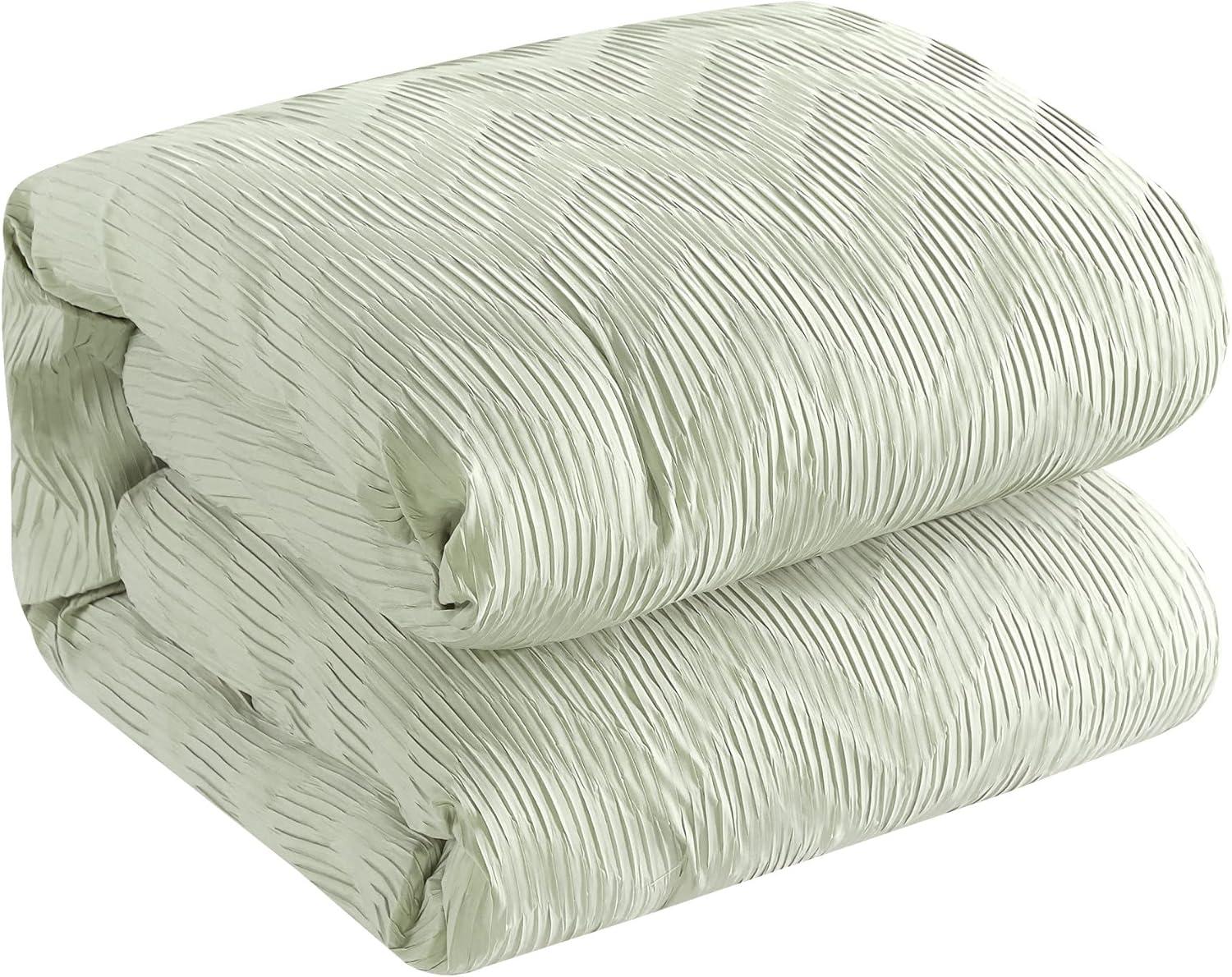 Chic Home Holly 6-Piece Solid Comforter Set, Queen, Green