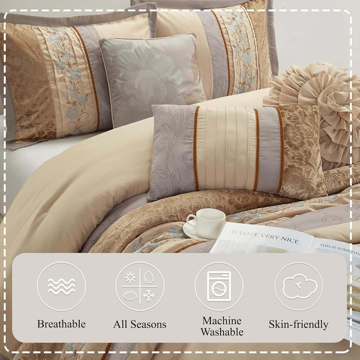 Nanshing America, Inc Riley 7 Piece Glam Comforter Set