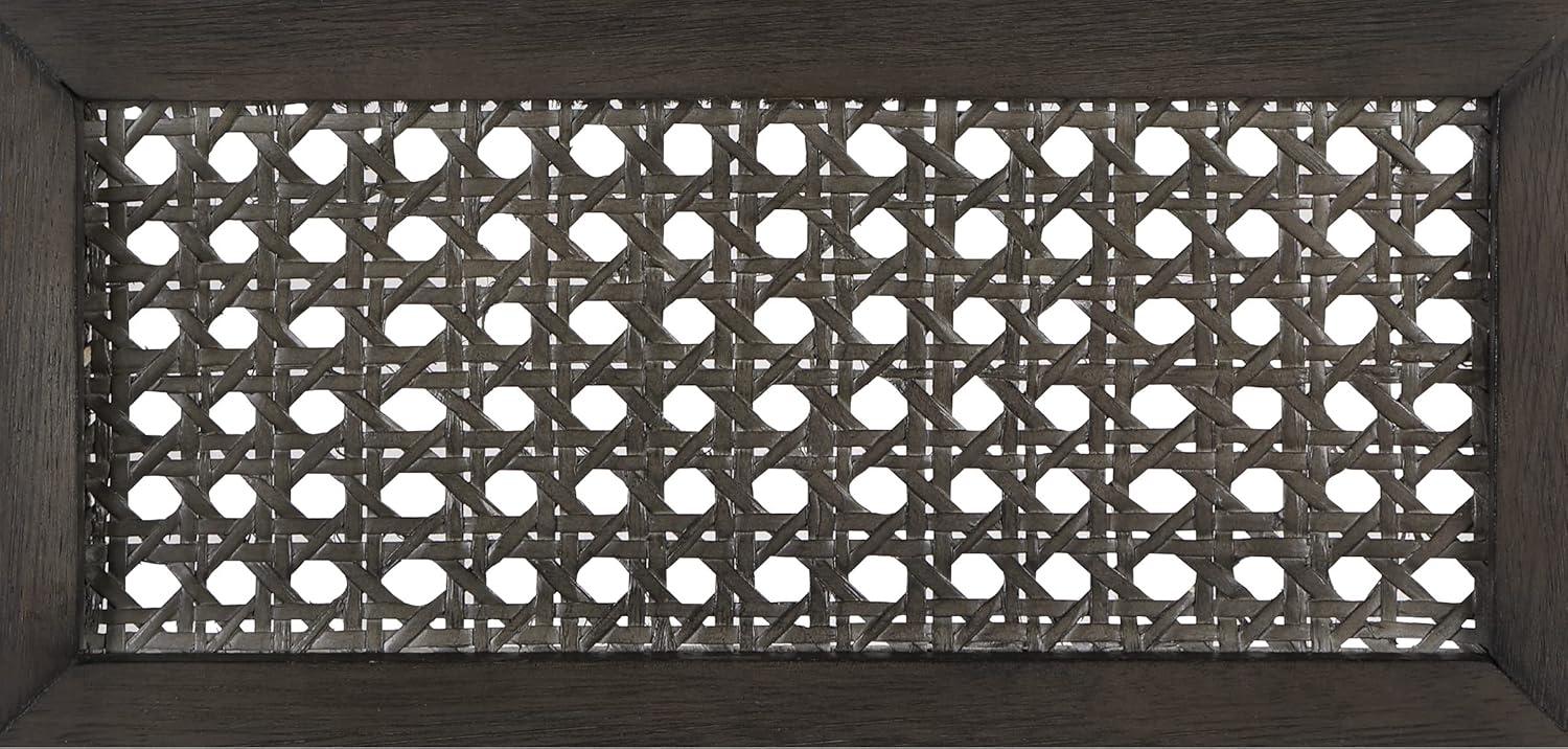 Lantana Arm Chair Linen - OSP Home Furnishings: Woven Cane Back, Polyester Cushion, Rustic Gray Finish