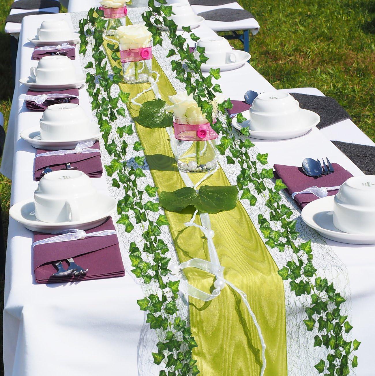 Beebel Ivy Garland 85Ft 12 Strands Artificial Fake Ivy Leaves Greenery Leaves Hanging Vines Plant Leaves Garland Home Garden Poison Ivy Costume