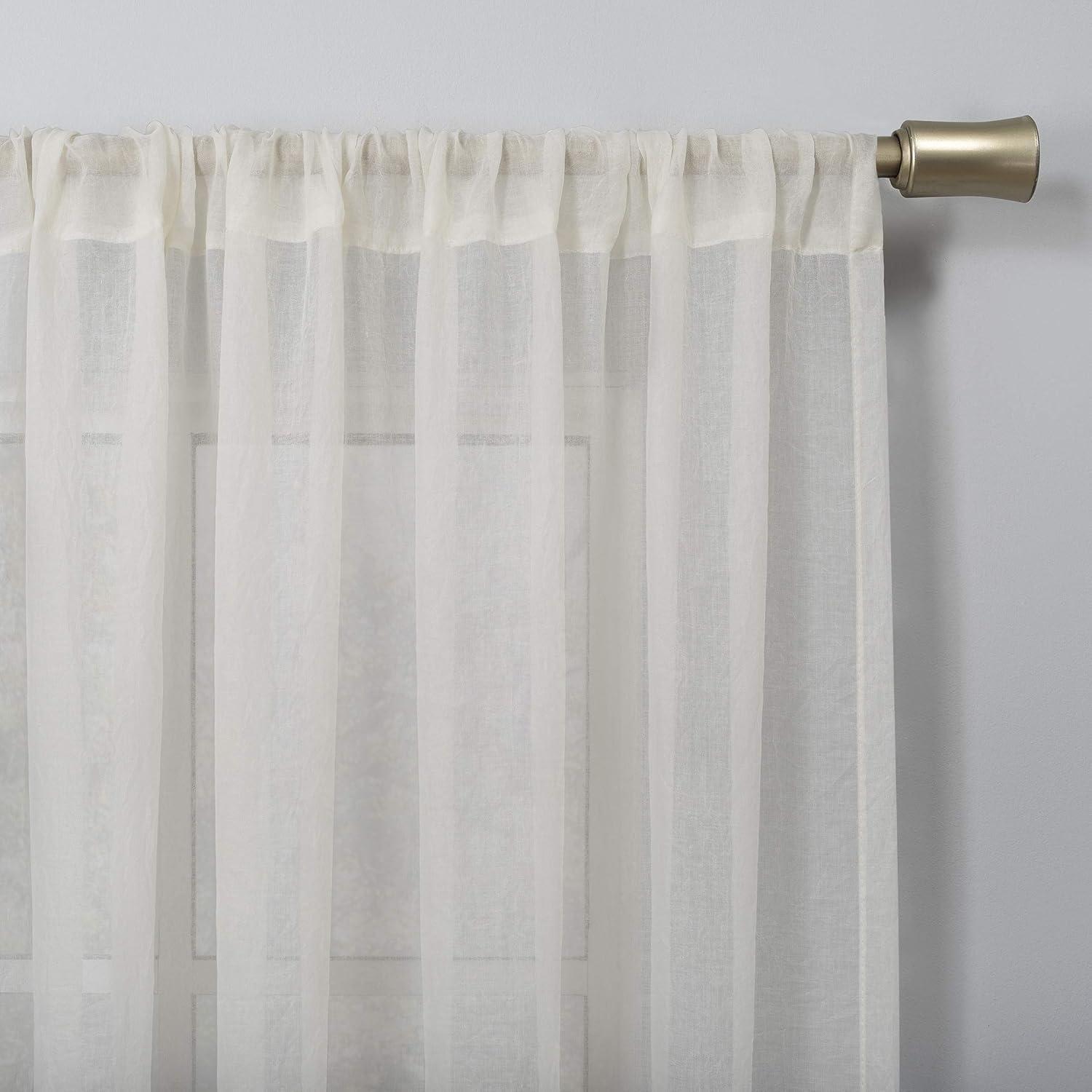 No. 918 Sheer Avril Crushed Texture Rod Pocket Curtain Panel