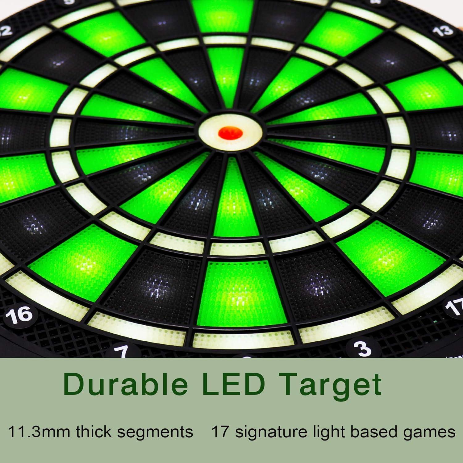 Turnart Electronic Dart Board,13 inch Illuminated Segments Light Based Games Electric Dartboard for Adults Tested Tough Segment for Enhanced Durability Professional with Scoring