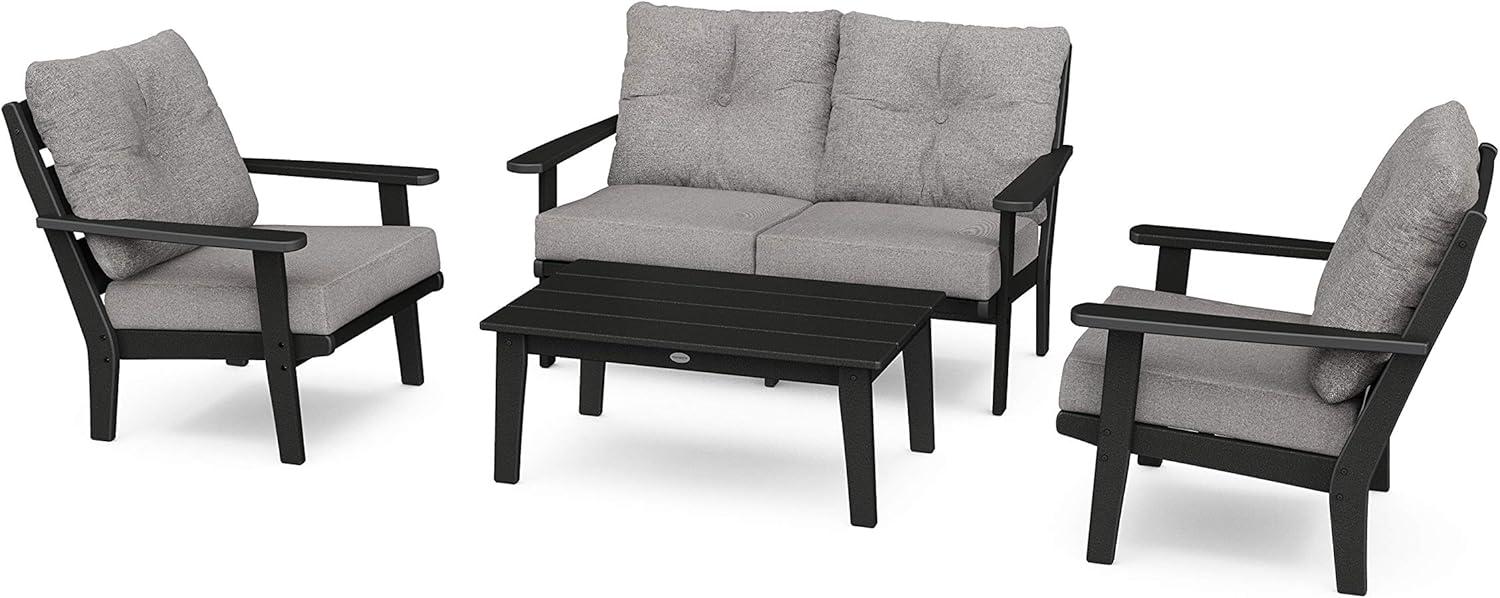 Lakeside 4-Piece Black and Grey Deep Seating Set