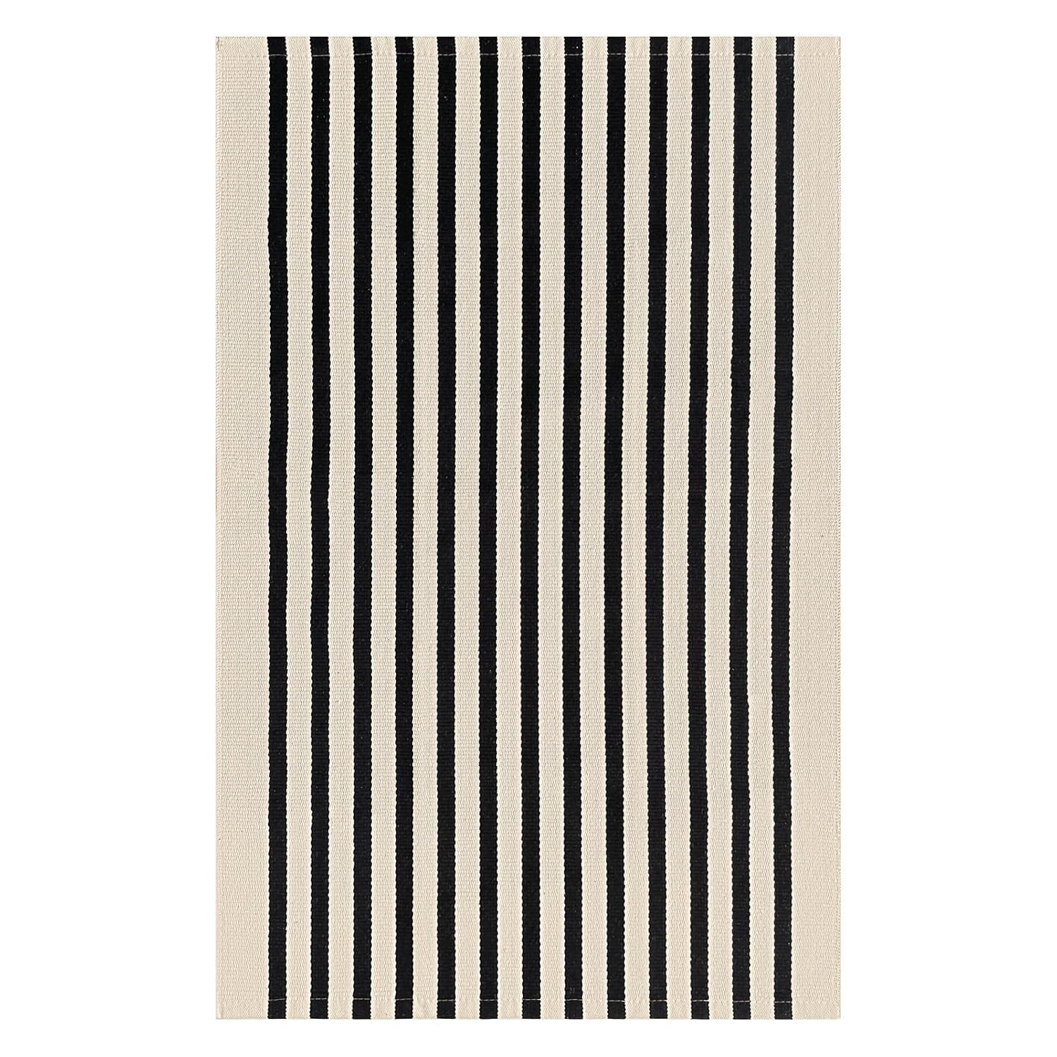 IOHOUZE Navy and White Striped Rug 2'x3' Front Door Rugs, Small Washable Area Rug for Front Porch, Spring Summer Doormats Outdoor Indoor, Cotton Rugs for Entryway Porch Entrance