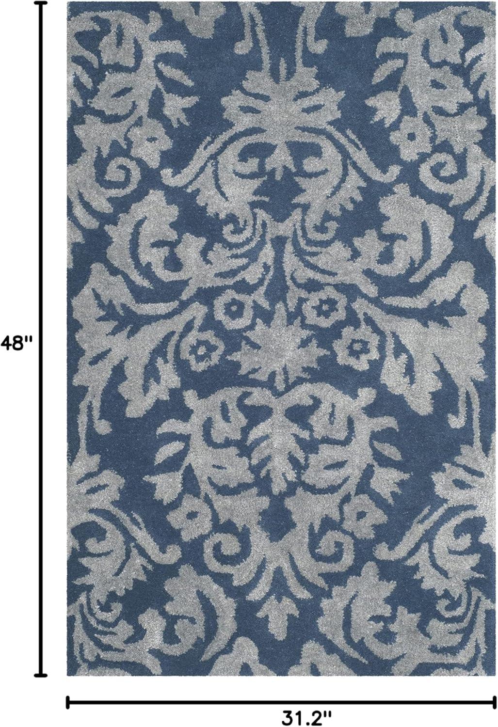 Bella BEL156 Hand Tufted Accent Rug - Navy/Grey - 2'6"x4' - Safavieh.