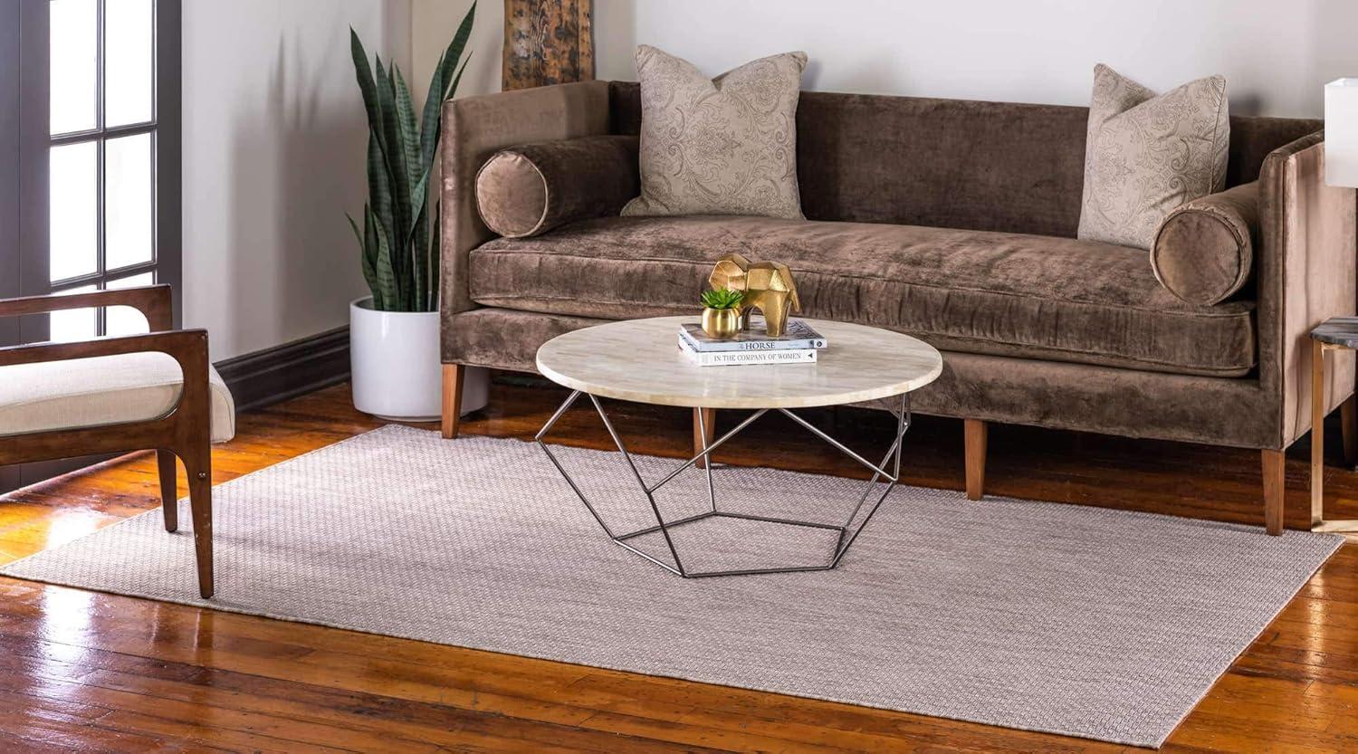 Unique Loom 4' 1 x 6' 1 Rectangle Indoor/Outdoor Solid Beige Area Rug