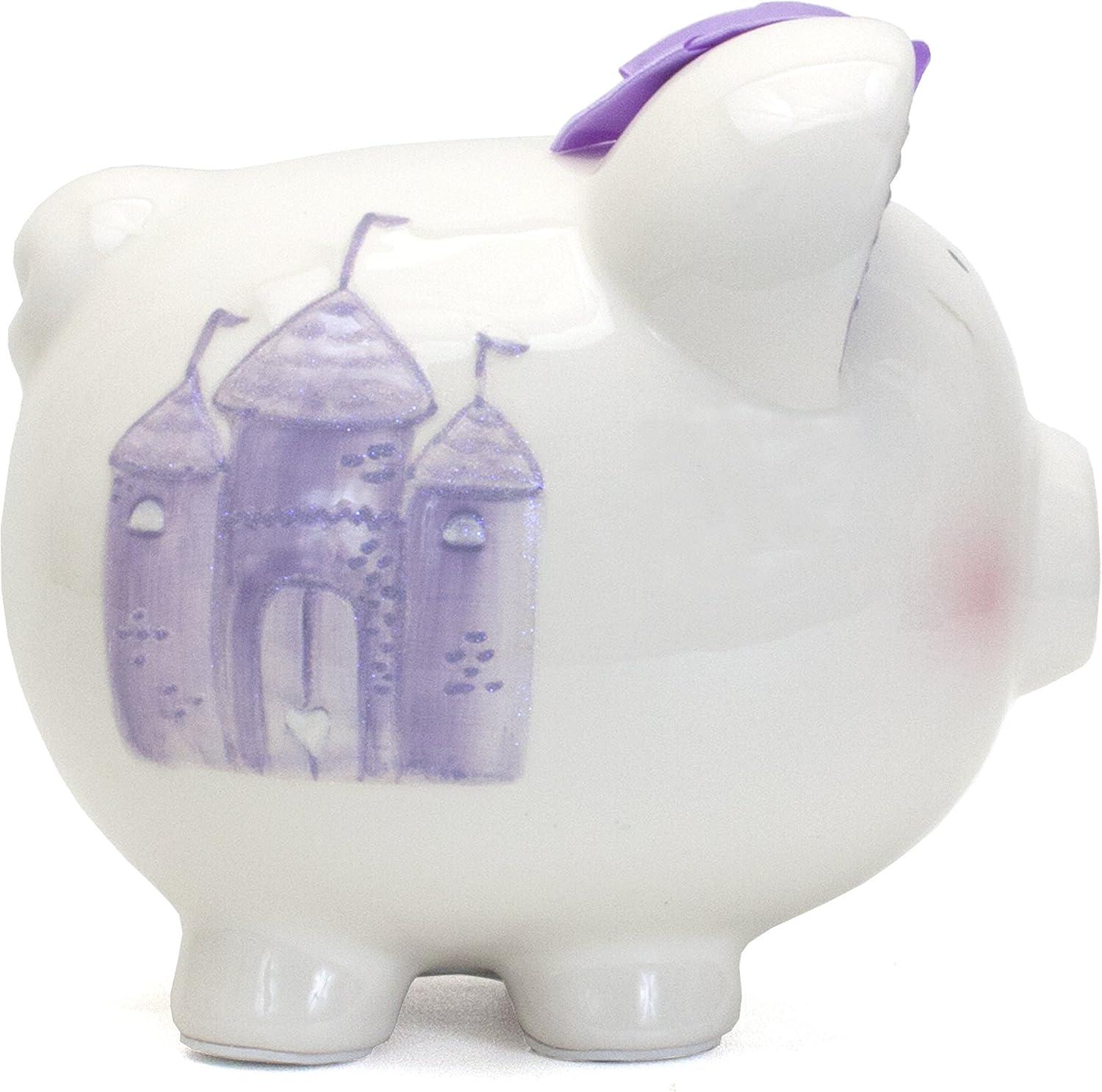 Child to Cherish Ceramic Piggy Bank for Girls, Fairytale Lavender