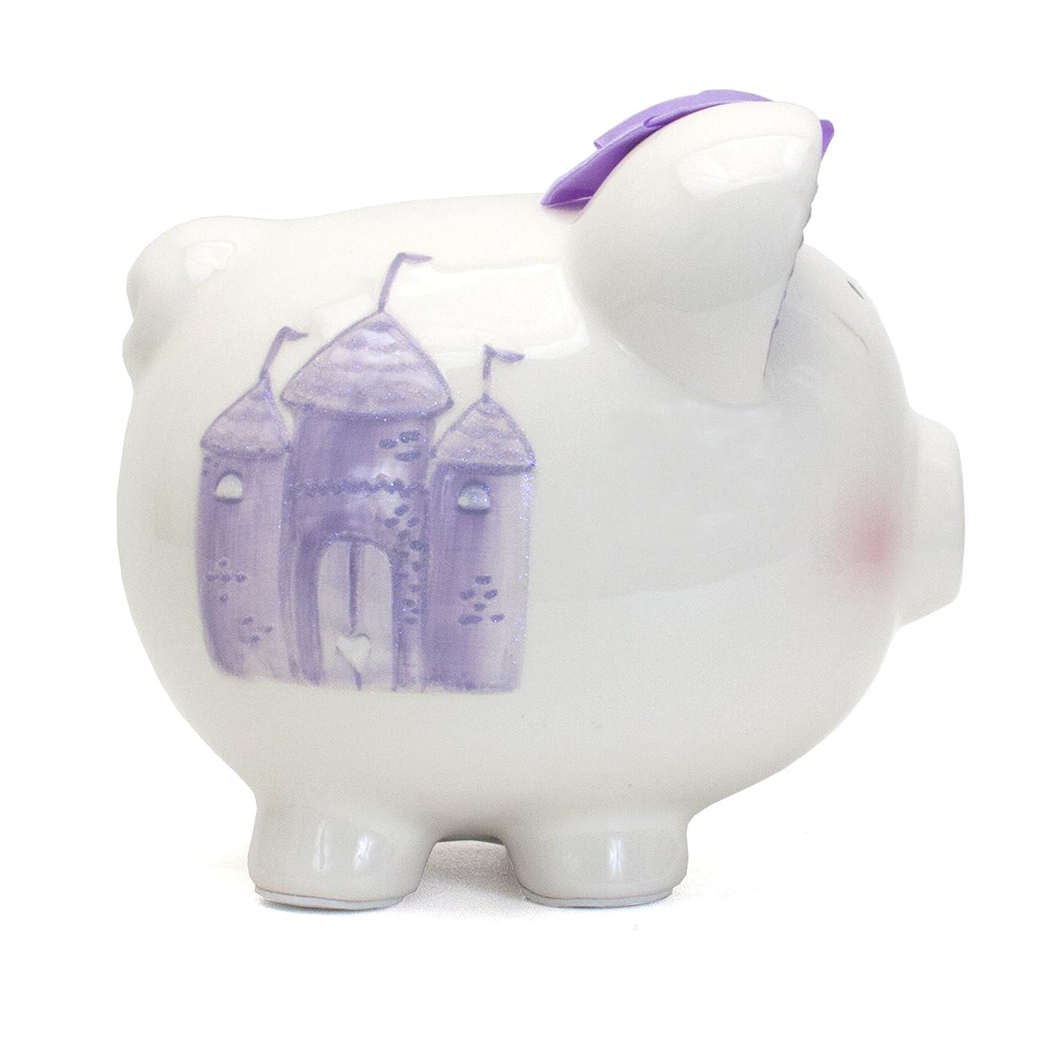 Child to Cherish Ceramic Piggy Bank for Girls, Fairytale Lavender