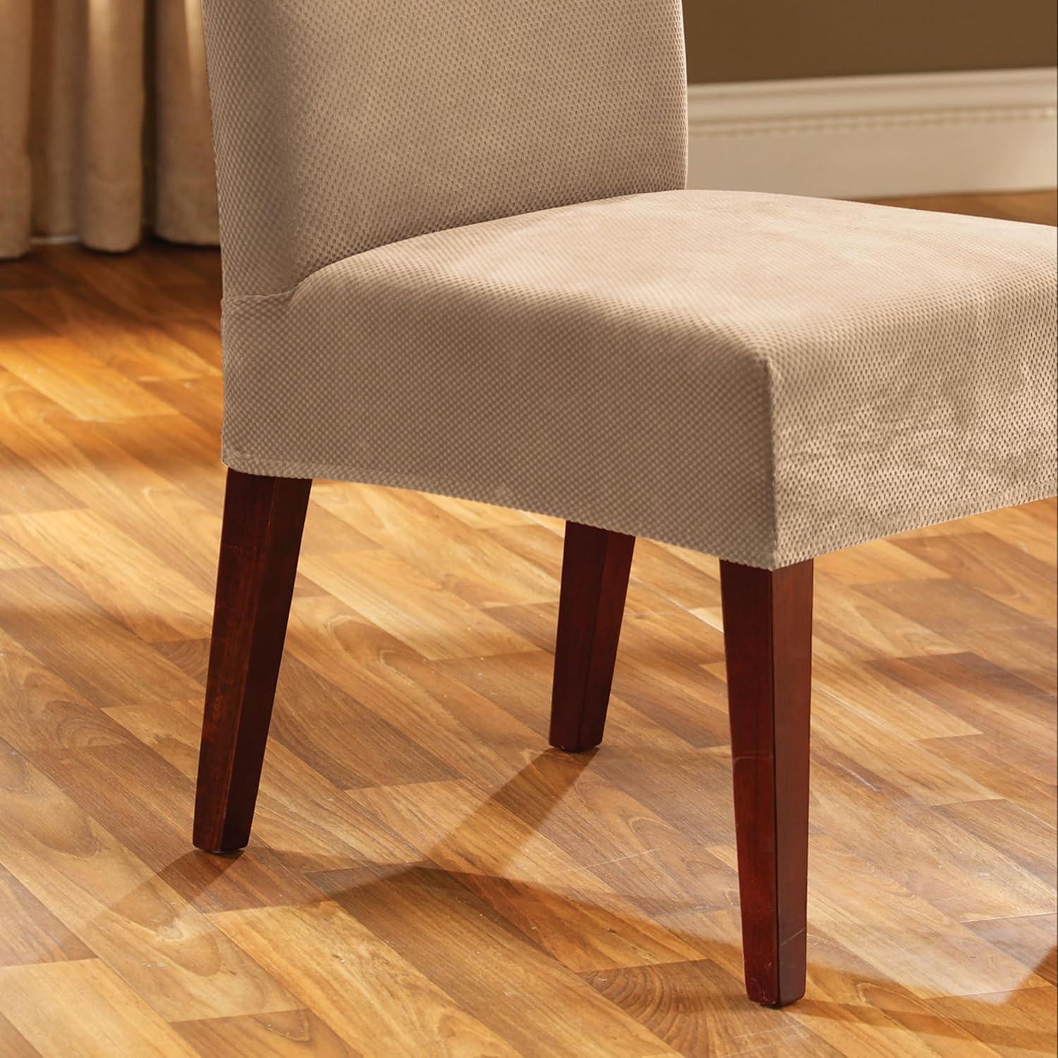 Stretch Pique Box Cushion Dining Chair Slipcover