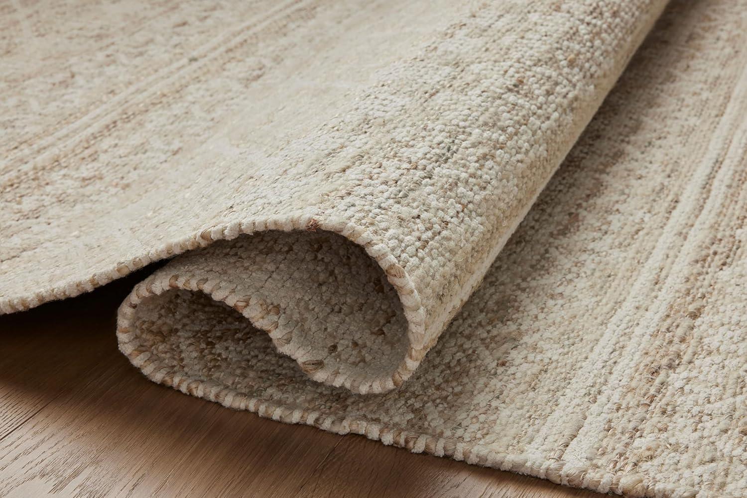 Ivory Sand Geometric Wool Cotton Flat Woven Rug 7'-9" x 9'-9"