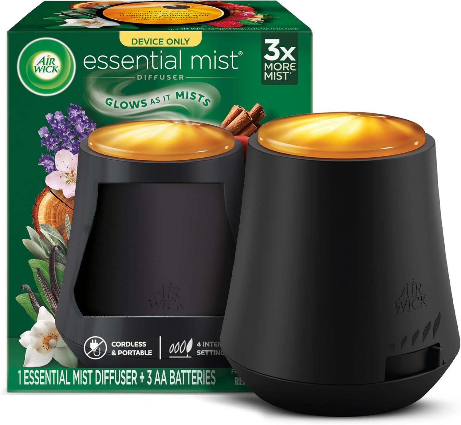 Air Wick Essential Mist Scented Oil Air Freshener Diffuser Device, Black, 1 Piece