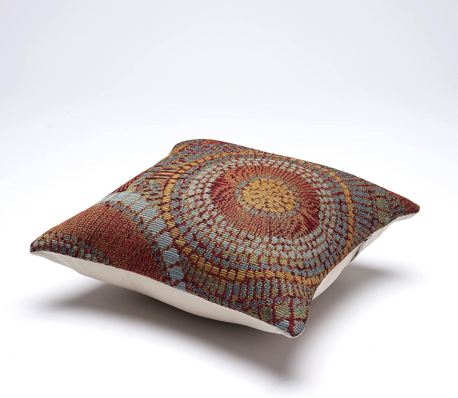 Saffron Multicolor Abstract Circles Indoor/Outdoor Pillow 18"