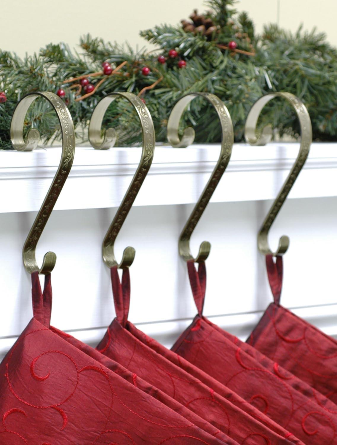 Stocking Scrolls Embossed Holly Stocking Holder