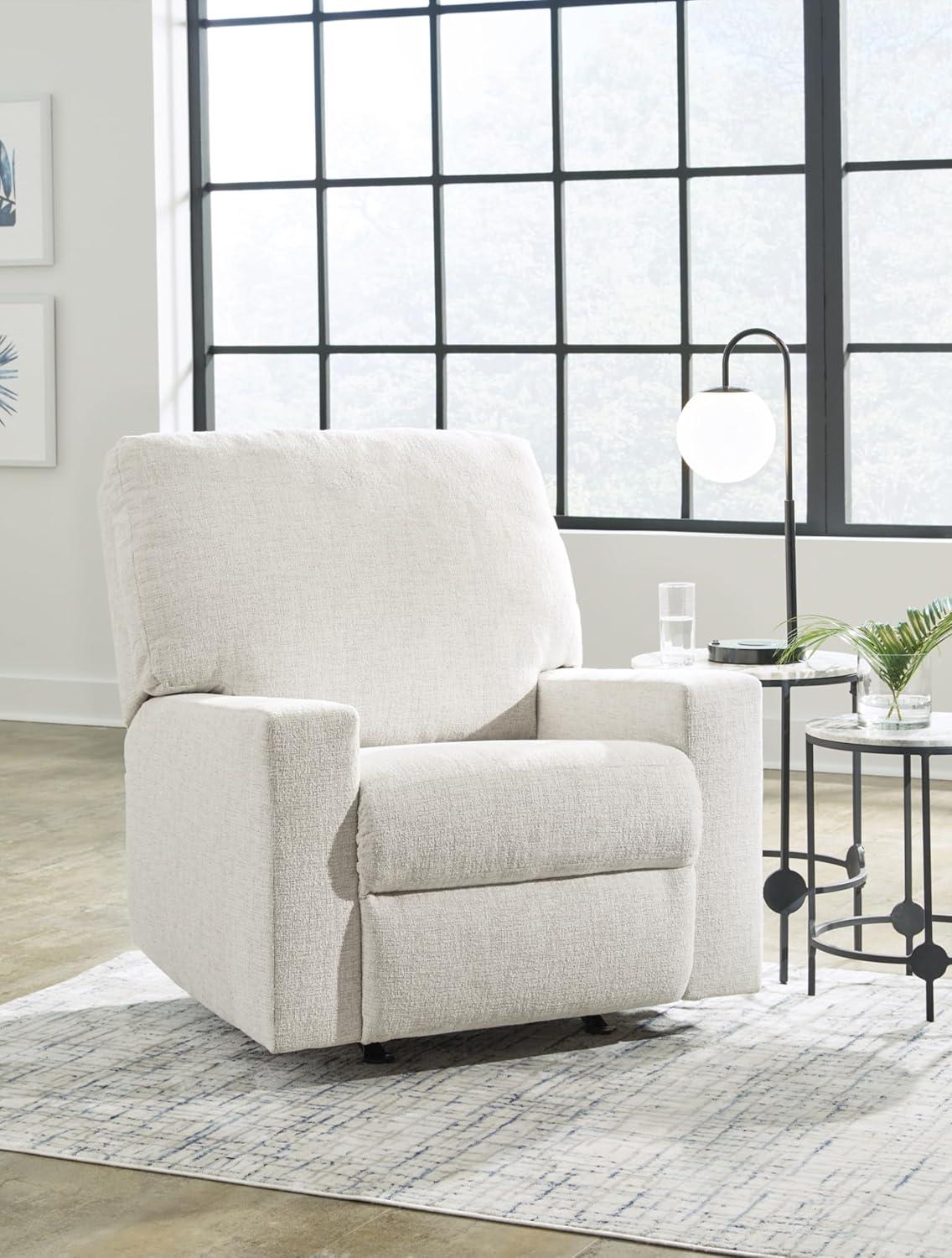 Snow White Polyester Contemporary Recliner Chair