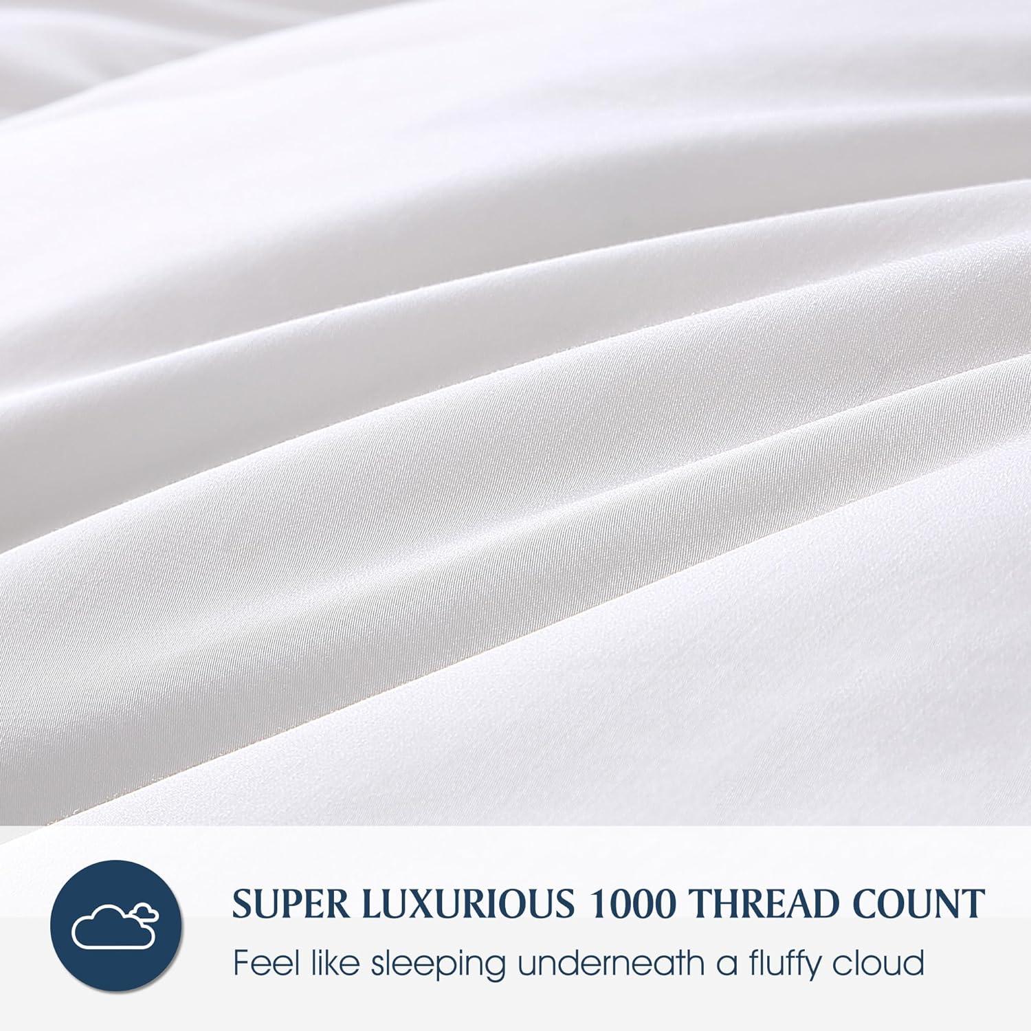 Luxurious Full/Queen White Cotton Down-Alternative Comforter