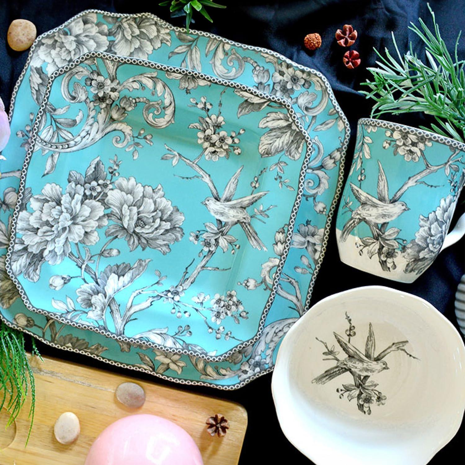 222 Fifth 222 Fifth Adelaide 16-Piece Porcelain Floral Dinnerware Set - Service For 4