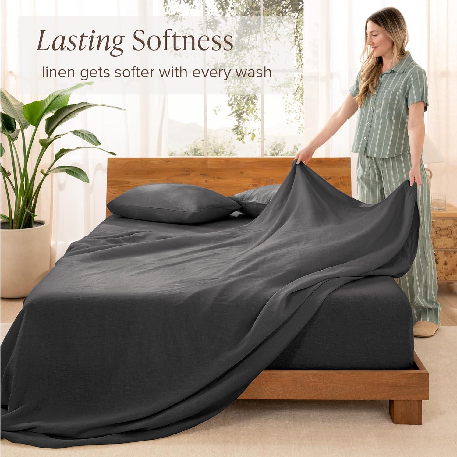 Bare Home 100% Linen Sheet Set