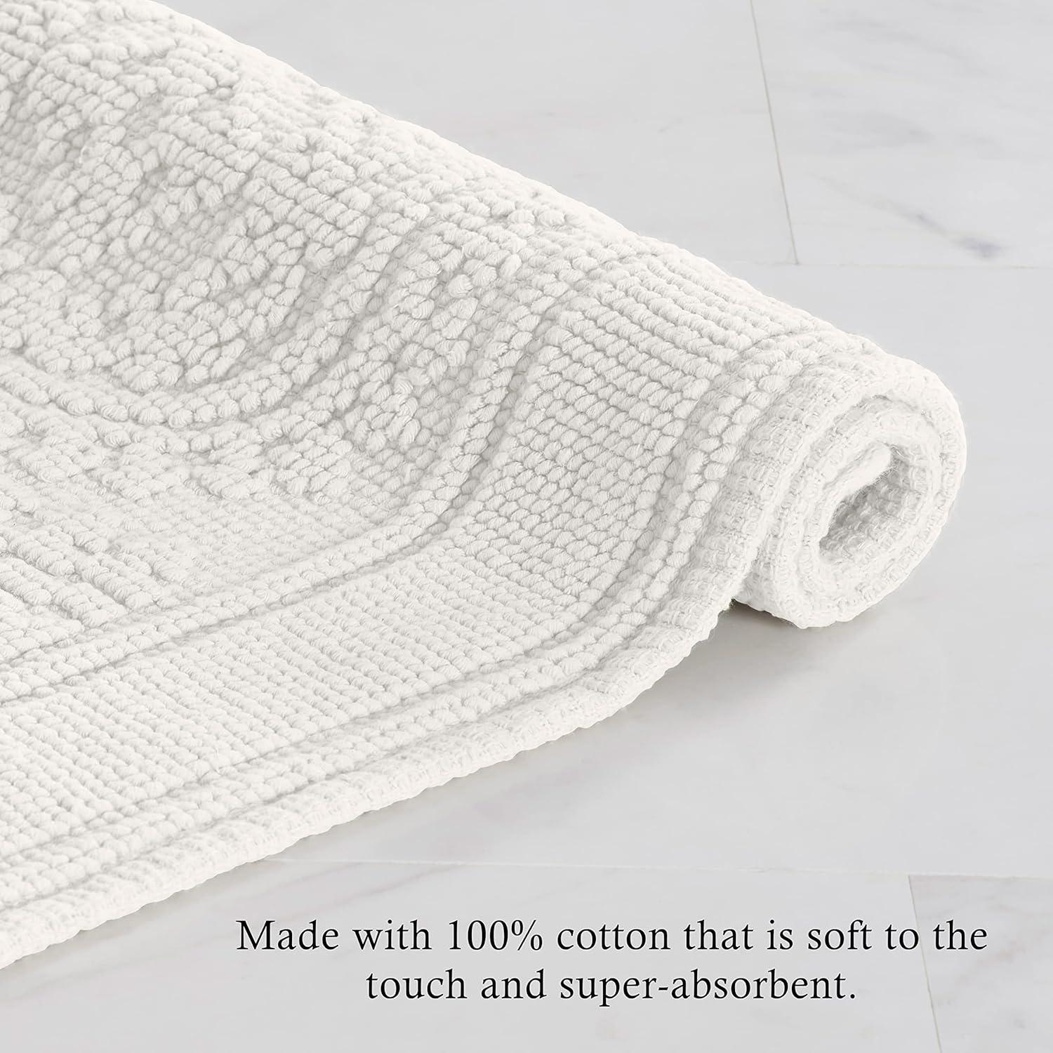 Jean Pierre Ricardo Cotton Fringe 2-Piece Bath Rug Set, White