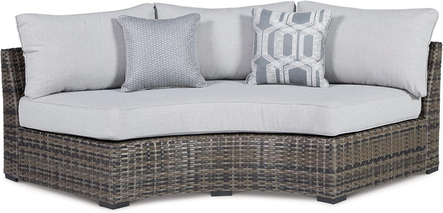 Gray Wicker Outdoor Sleeper Sectional with Cushions